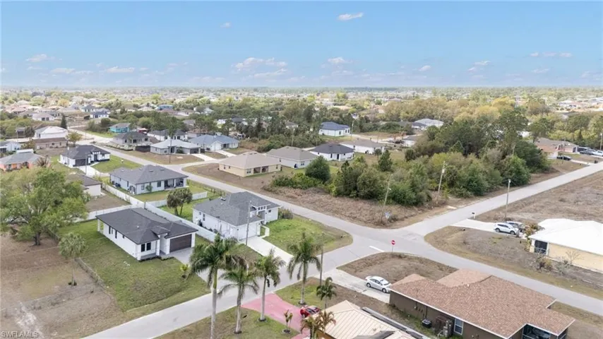 Aerial view of residential area