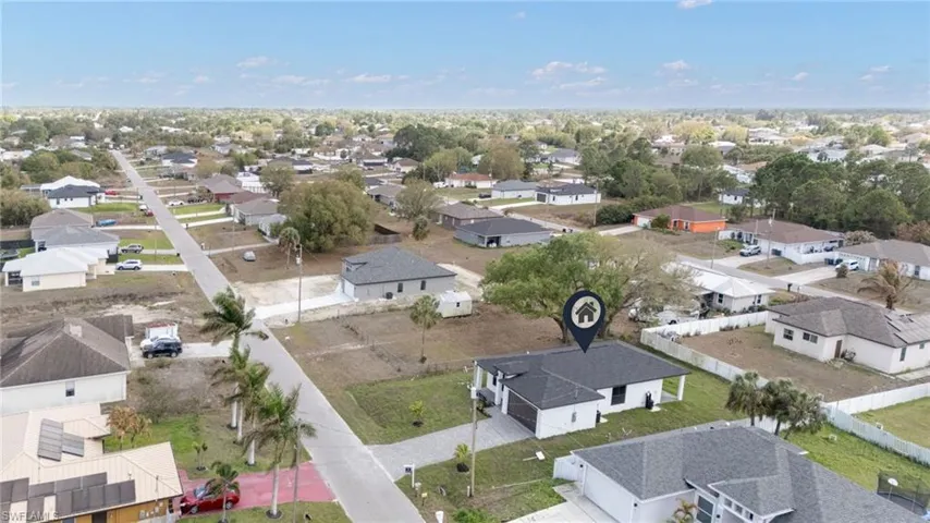 Aerial view of residential area