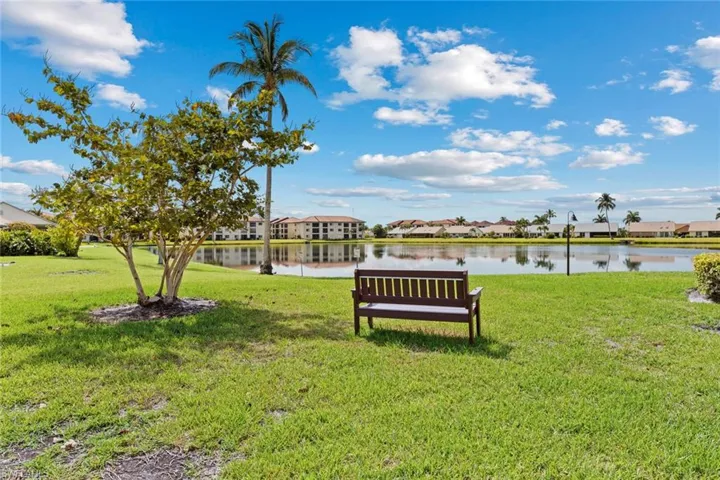 Enjoy peaceful days on this bench just outside the condo.