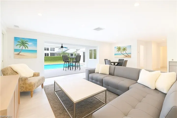 Living room featuring recessed lighting
