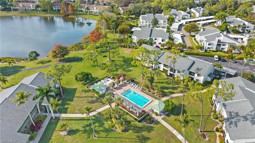 Aerial view of the pool area