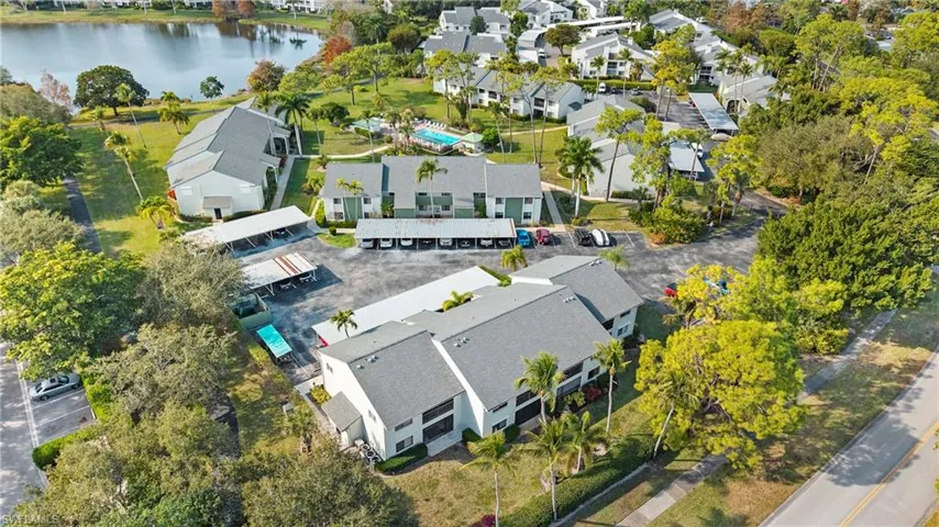 Aerial view of residential area