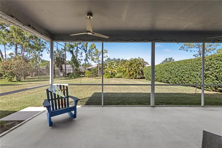 View of rear of yard from covered lanai