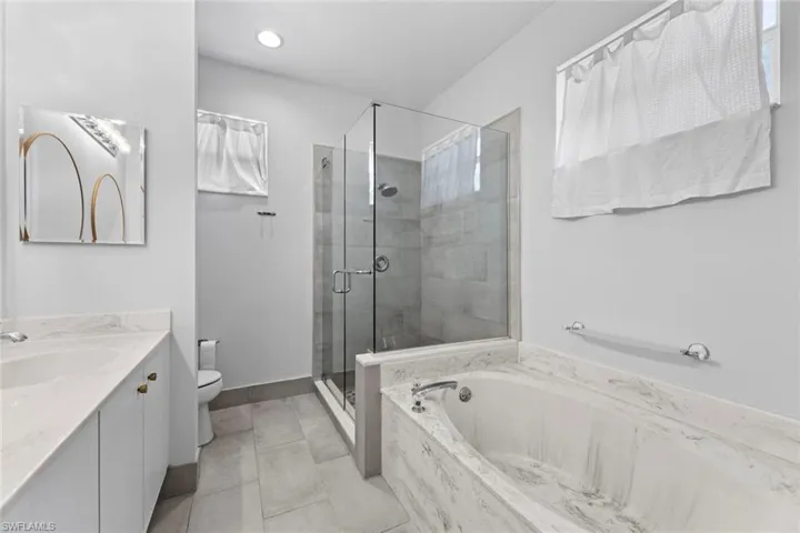 Master shower and tub