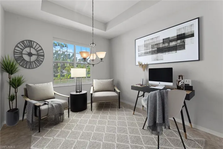 ***VIRTUALLY STAGED*** Dining room virtually staged as an office