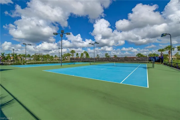 View of tennis court