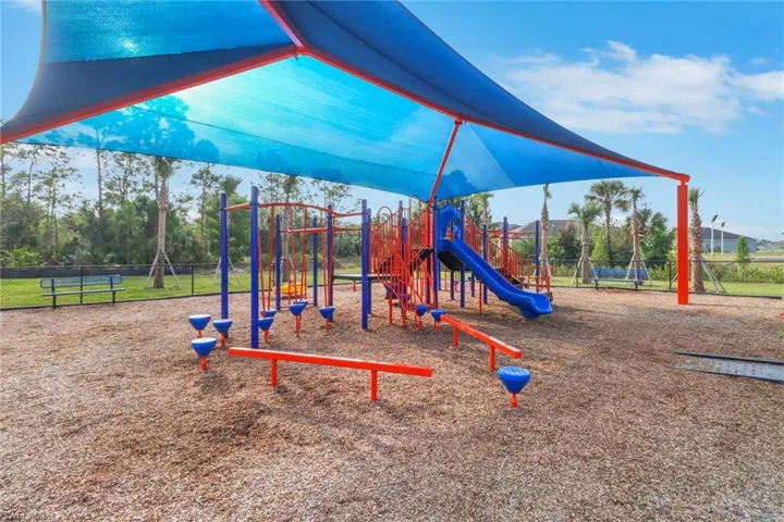 Communal playground with fence