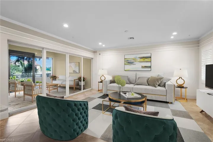 Living room virtually staged