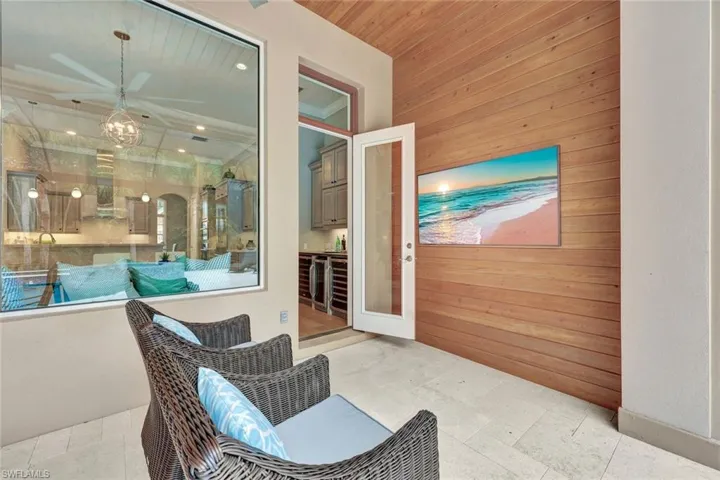 Wall-Mounted TV on Lanai