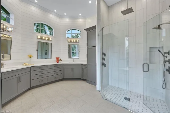 Remodeled Primary Bath w/ Shiplap Wall Paneling