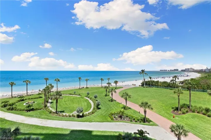 View of water feature featuring a view of the beach