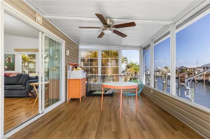 Screened lanai with new waterproof vinyl flooring