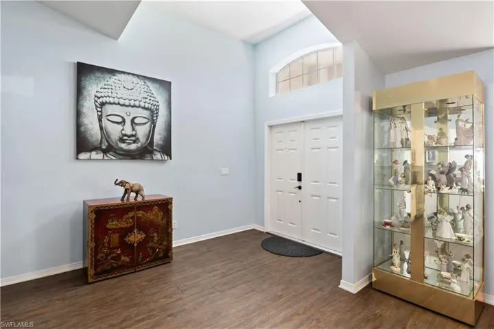 Foyer entrance featuring dark hardwood / wood-style flooring