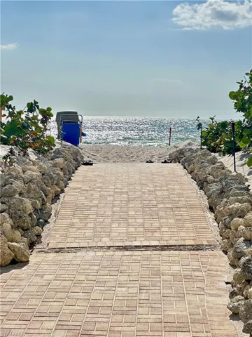 Property view of water with a beach view