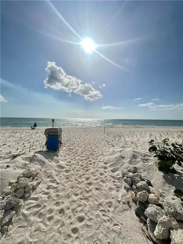 View of water feature featuring a view of the beach