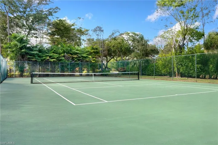View of tennis court