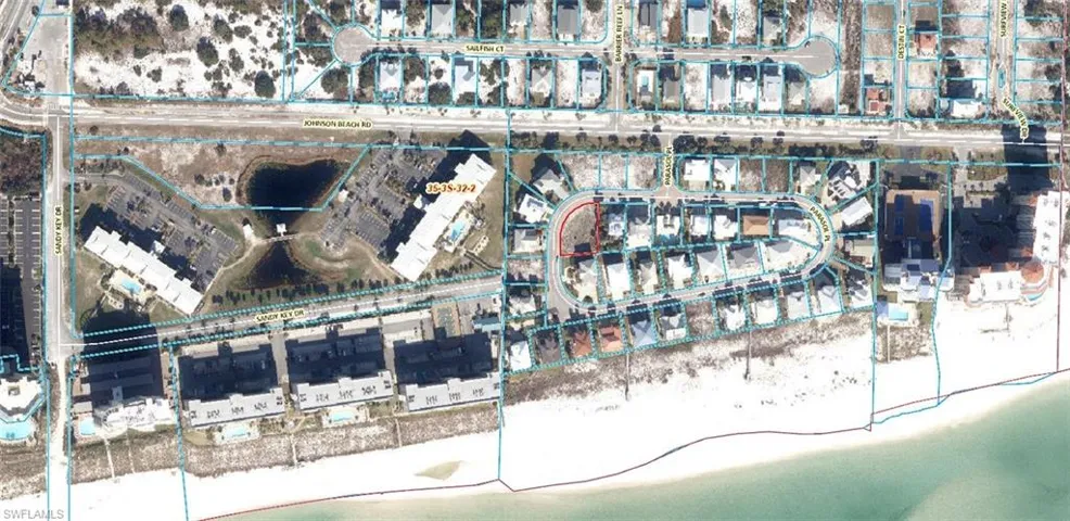 Aerial Parcel Map. Illustrating property boundaries and structures within the specified area