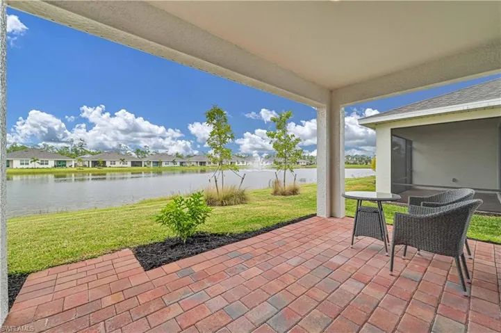 View of patio featuring a water view