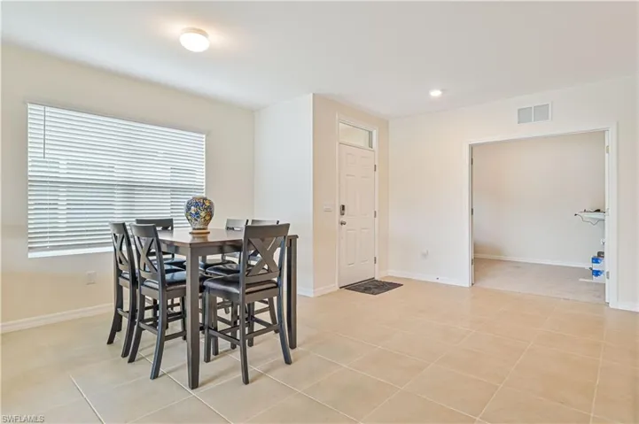 View of tiled dining area