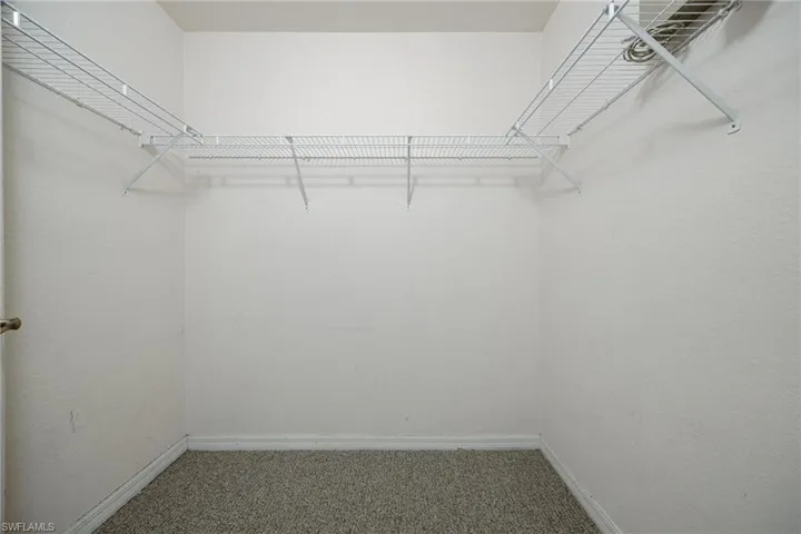 Walk in closet with carpet