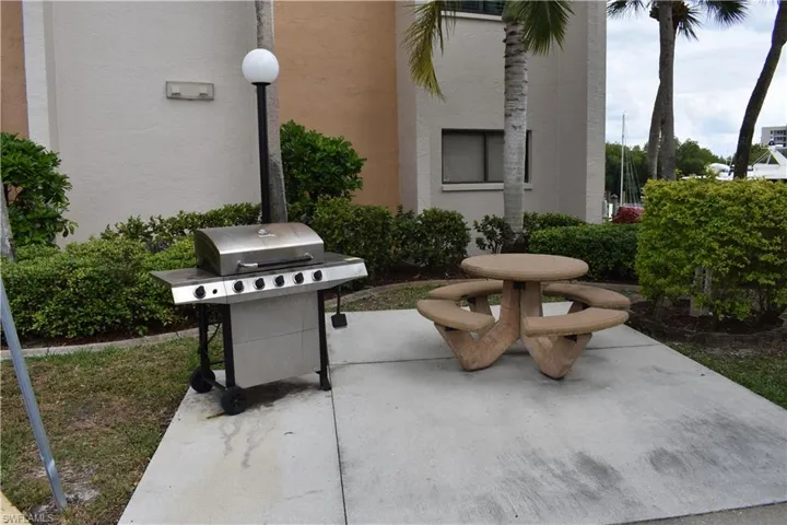 Outdoor patio area featuring concrete paving