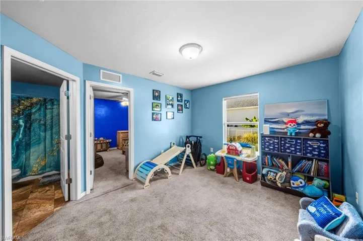 Game room featuring carpet flooring