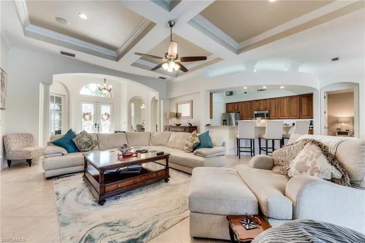 Large, open concept great room and kitchen