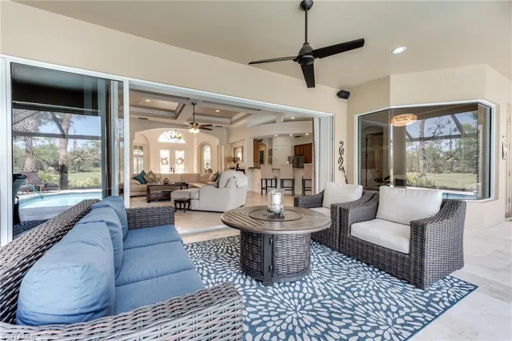All four sliders fully open to bring indoors and outdoors together