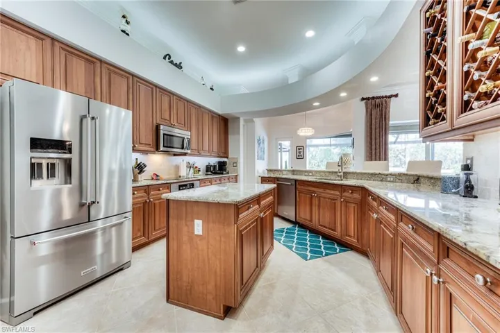 Upgraded stainless appliances and granite top island
