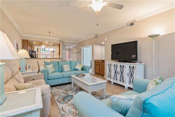 Great room with neutral walls