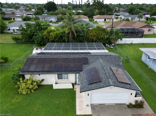 Aerial perspective of suburban area