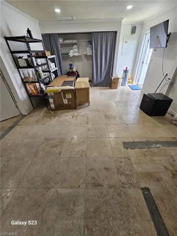 Dining room with recessed lighting