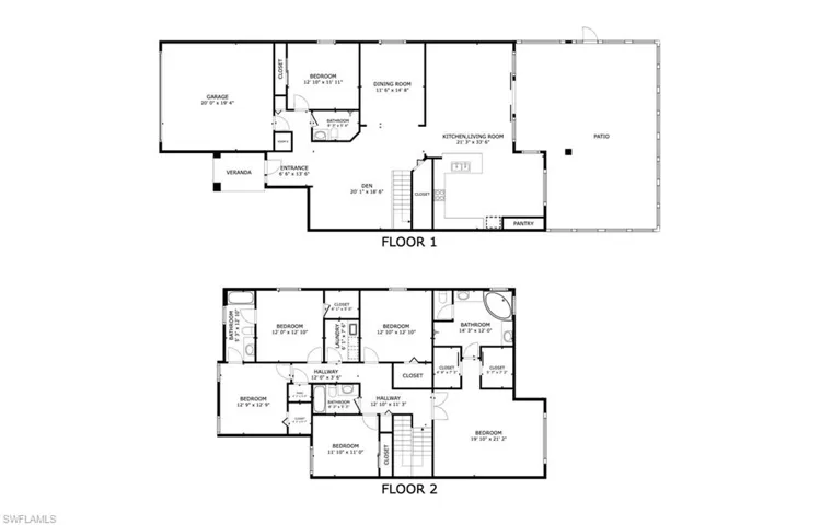 Floor Plan with 6 Bedroom and Finished Understaffs Walk-in Closet