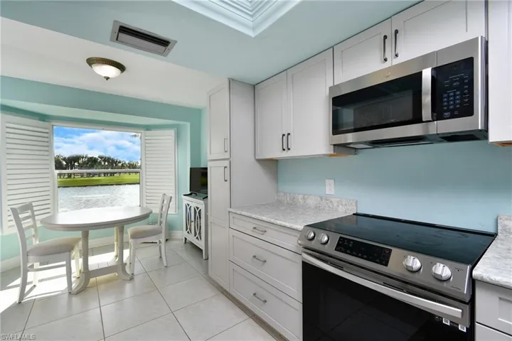 View of lake and golf course from kitchen