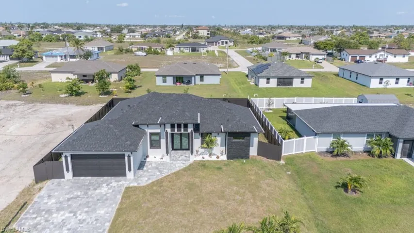 Aerial view of residential area