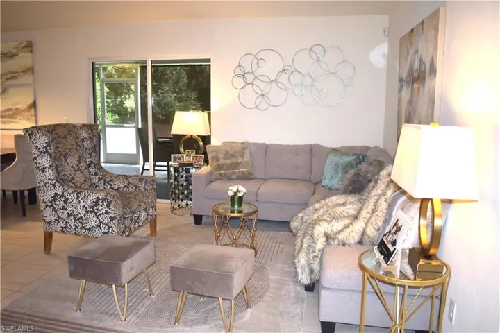 View of tiled living room