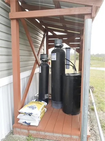 Exterior view of a water softener system