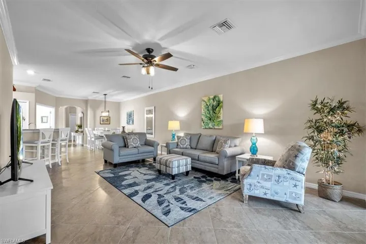 View of main living area from owner's suite door