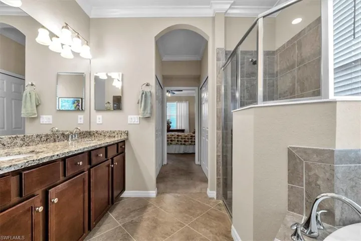 Spacious and well lit bathroom