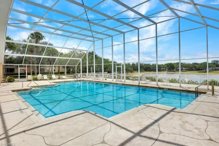 Pool featuring a lanai and a patio area