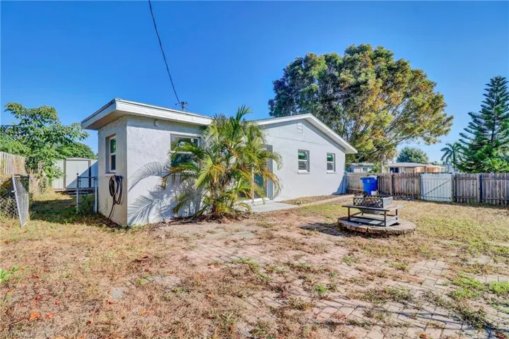 View of fenced side yard