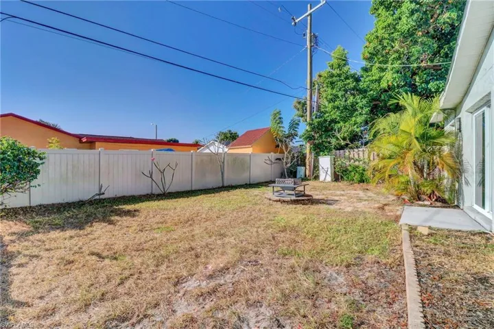 View of fenced side yard