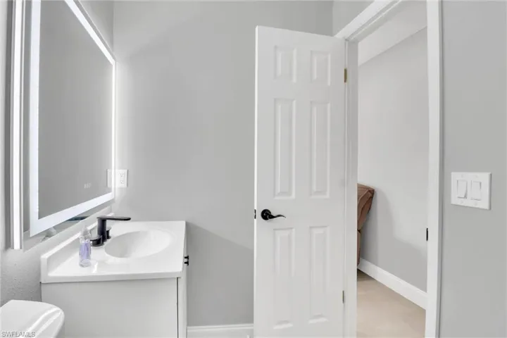 Hall Bathroom Vanity with Light and Heat Mirror