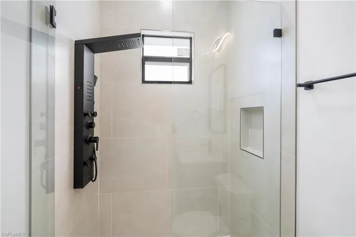 Bathroom with a shower stall