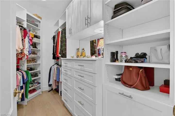 Spacious closet featuring light wood finished floors