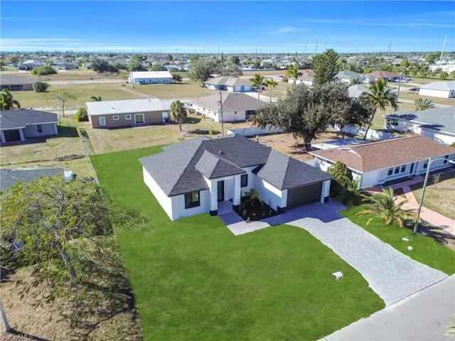 Aerial view of residential area