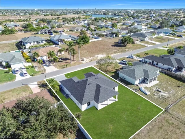 Aerial view of residential area