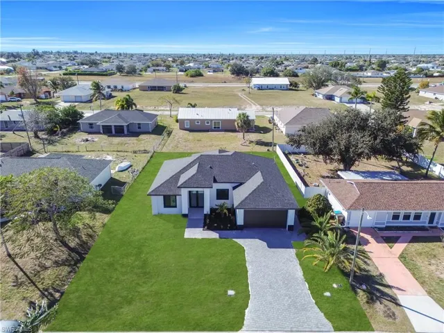 Aerial view of residential area