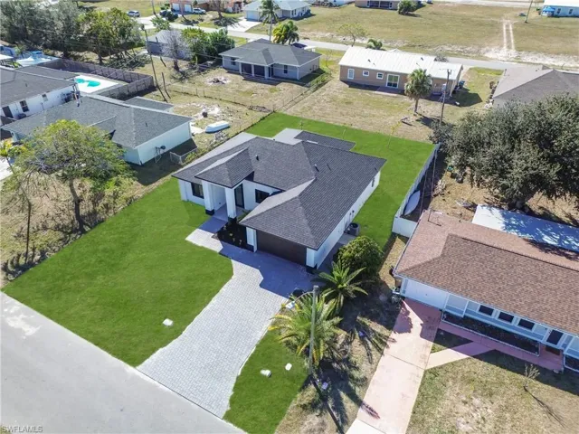 Aerial view of residential area