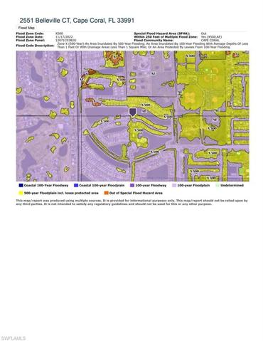 Flood Zone Code X500, Out of Special Flood Hazard Area (SFHA)